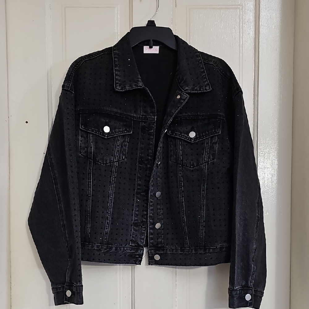 Pink Lily Black Denim Jacket